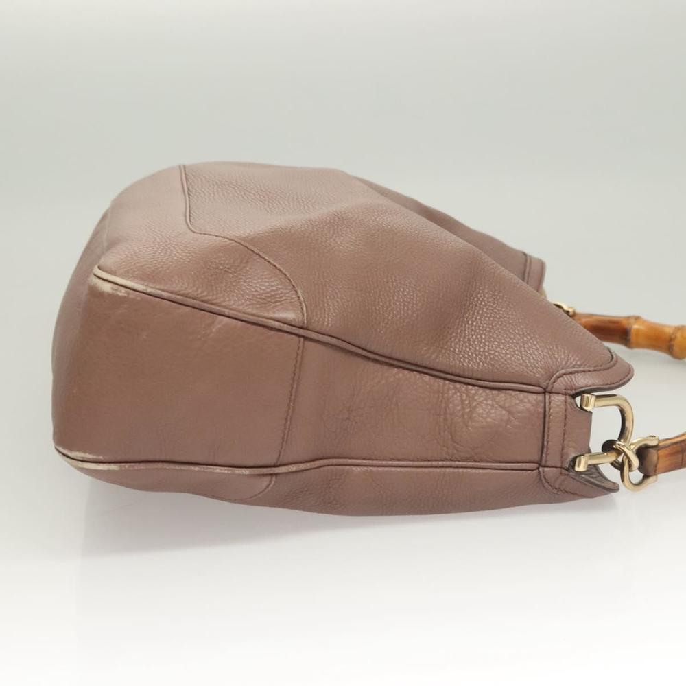 GUCCI Bamboo Hand Bag Leather 2way Pink Gold 282345 Auth ep9020 - Picture 4 of 16